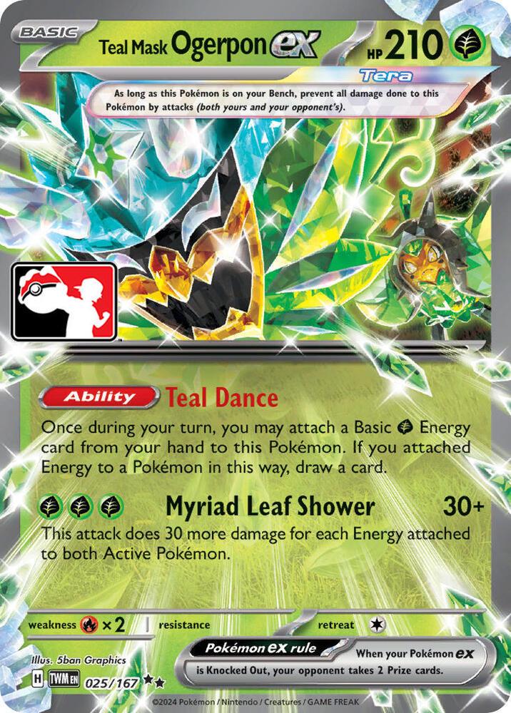 Twilight Masquerade Teal Mask Ogerpon Ex [Prize-Pack] Pokémon card